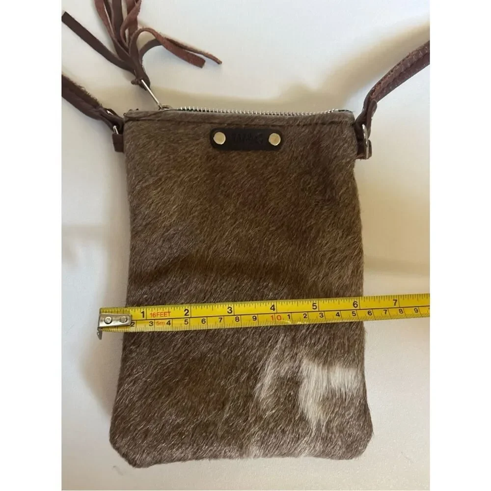 WG Natural Cowhide Crossbody Long Wallet Bag